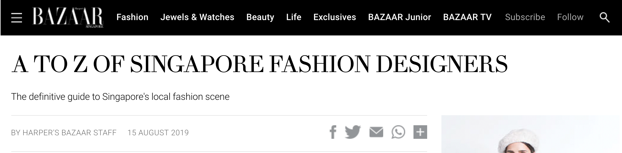 Harper's Bazaar: A TO Z OF SINGAPORE FASHION DESIGNERS