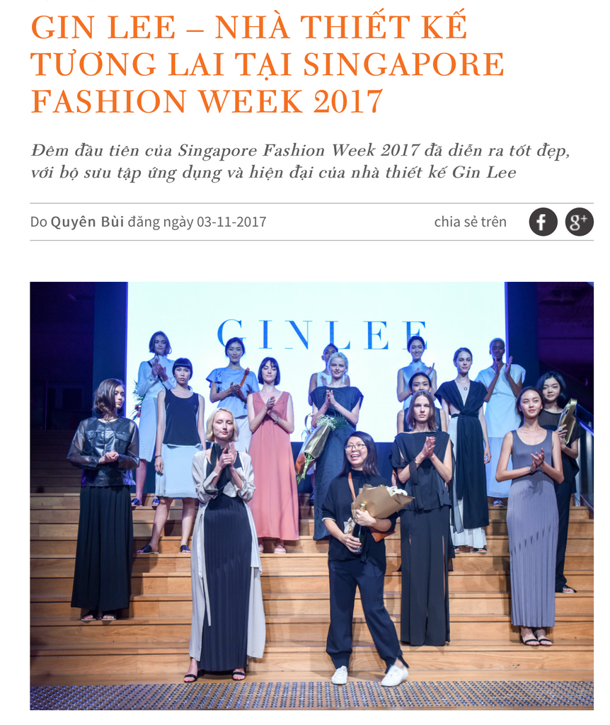 Her World Vietnam: GIN LEE – NHÀ THIẾT KẾ TƯƠNG LAI TẠI SINGAPORE FASHION WEEK 2017