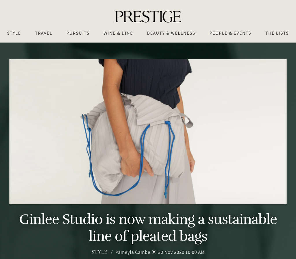 Prestige | GINLEE Studio is now making a sustainable line of pleated bags