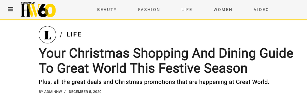 Her World | Your Christmas Shopping And Dining Guide To Great World This Festive Season